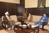 جلسه هماهنگی مدیر حج و زیارت با مدیر عامل جمعیت هلال احمر استان در خصوص ارائه خدمات امدادی و پزشکی به زائرین اربعین حسینی