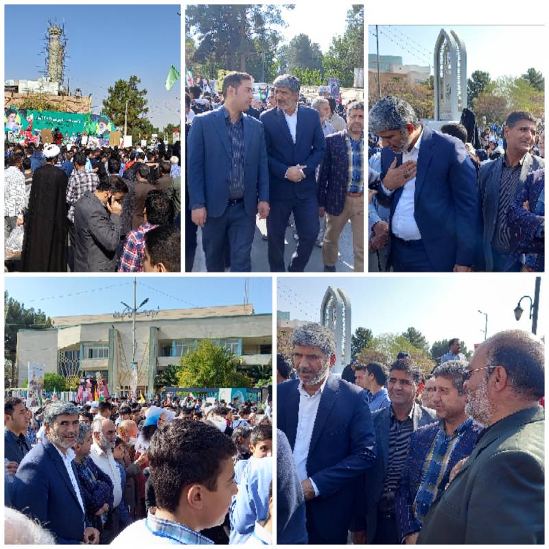 حضور کارکنان مدیریت حج وزیارت و کارگزاران زیارتی استان کرمان  درمراسم راهپیمایی 13 آبان ماه 1402